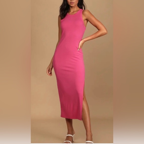 Lulus Dresses & Skirts - Lulus Simply Wonderful Ribbed Bodycon Midi Dress